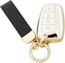 Protective Key Fob Cover Case Compatible with Azera Genesis Santa Color: White