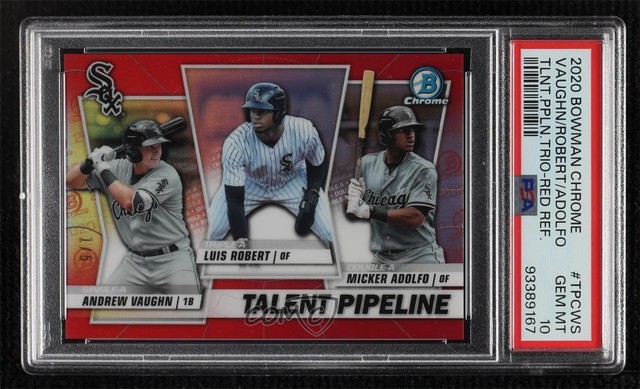 2020 Bowman Red Refractor 1/5 Micker Adolfo Luis Robert Andrew Vaughn PSA 10