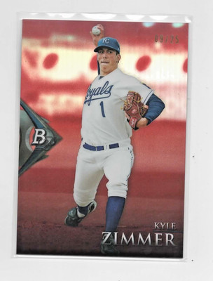 2014 BOWMAN PLATINUM  RED REFRACTOR SSP #/25 SET BREAK KYLE ZIMMER