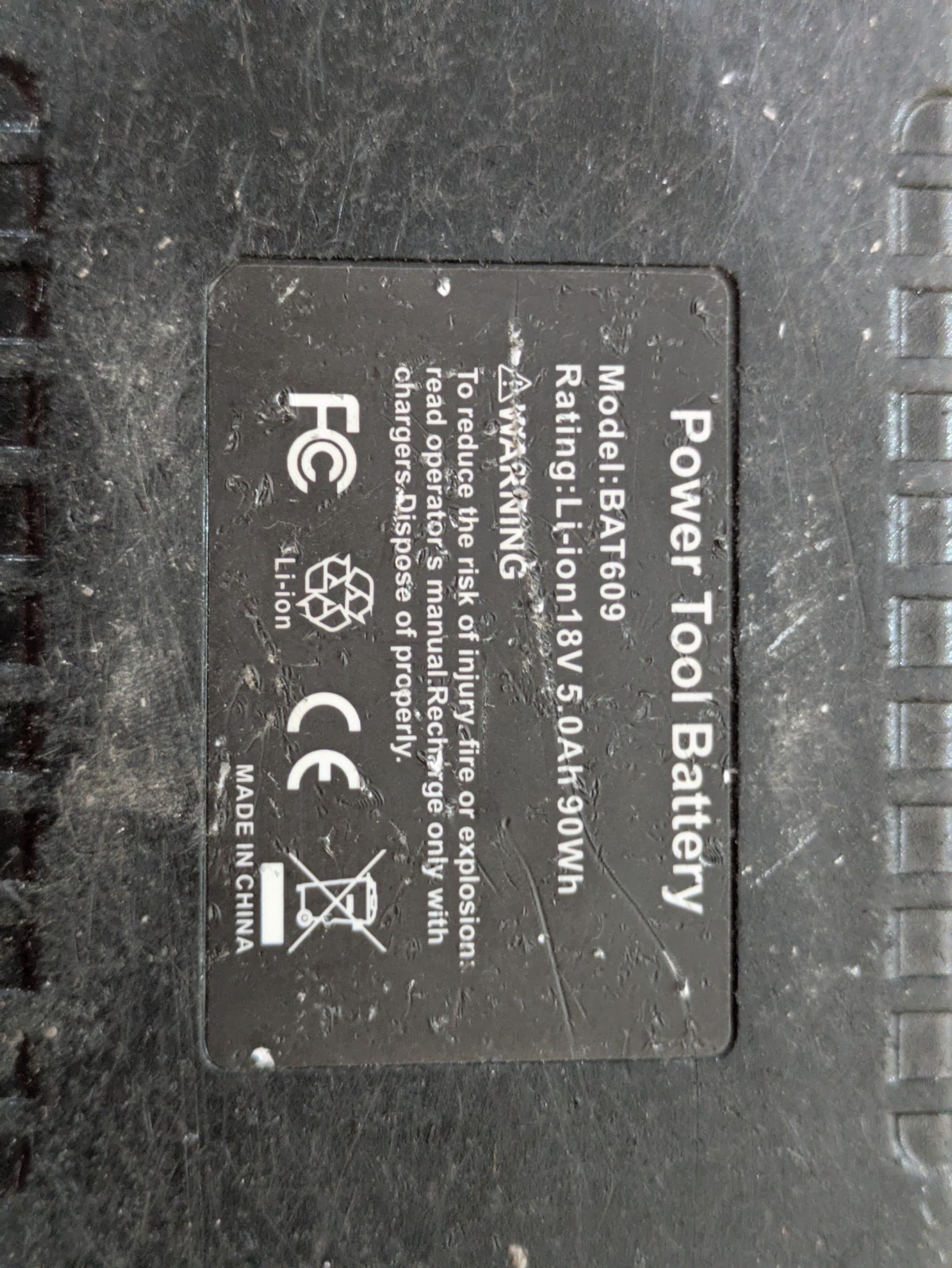 18V Li-Ion Battery for Bosch BAT609 Power Tool Cordless Replacement Used