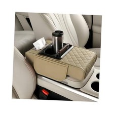 Car Center Console Armrest Pillow, 4 in 1 Vehicle Armrest Box Pad with Beige