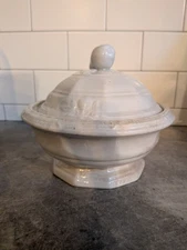 Ironstone Ceramic Bowl w/ Lid Collector Item Vintage Home Decor 