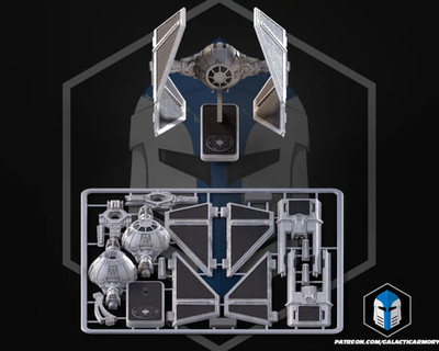 TIE Interceptor 3D Druck   Star Wars Kit Card Bausatz | Miniatur Modell