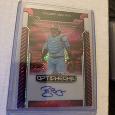 2025 Leaf Optichrome Autographs Yadier Molina Pink Shimmer 1/1