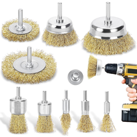 9Pcs DrahtbüRste Bohrmaschine, Messingbeschichtet DrahtbüRsten