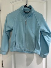 Columbia Youth 10/12 Unisex Fleece Jacket Blue/Turquoise , Full Zip, Size Medium