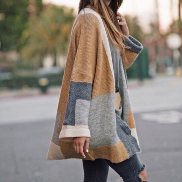 Topshop Oversized Colorblock Patchwork Cardigan S… - image 3