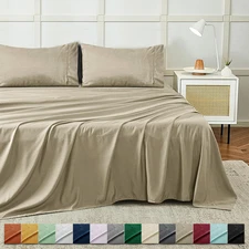Bed Sheet Set 4 Piece Sheet Microfiber Comfort 1800 Count Ultra Soft Deep Pocket
