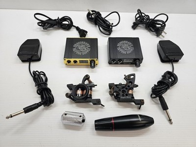 Dragonhawk Tattoo Machine Set w/ 2 Power Supplies & Mast Rotary Pen Kit