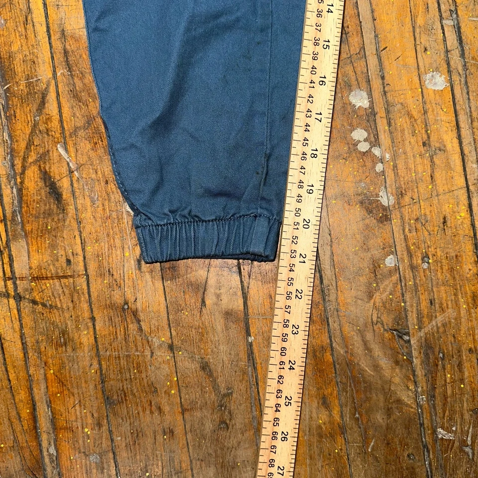 Pantalones Jogger H&M Niñas Talla 8-9Y Azul Pierna Cónica Cortada Bolsillo Cintura Elástica Foto 2 de 4