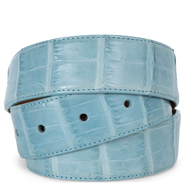 73024 Original KIESELSTEIN-CORD light blue MATTE CROCODILE Belt Strap Size 5