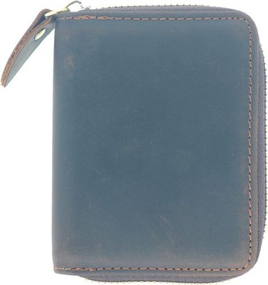 Herren Minimalist Leder Wallet Kartenhalter Reißverschluss Dunkelbraun