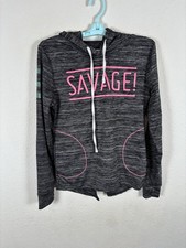 Savage Womens Sweatshirt Sz In Pics Gray Long Sleeve Hoodie Comfort Excellent
