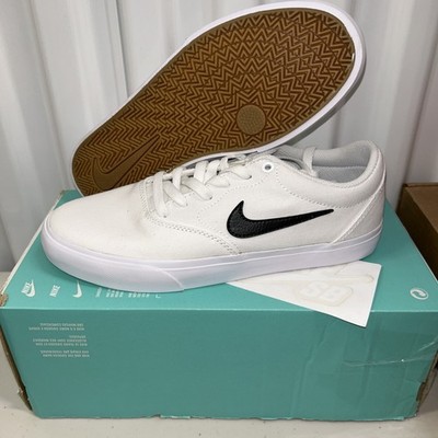 New Size 7 Men Nike SB Charge Skate Canvas White/ Black Casual CD6279-101