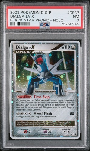 2009 POKEMON DIAMOND & PEARL BLACK STAR PROMO #DP37 DIALGA LV.X-HOLO PSA 7 NM