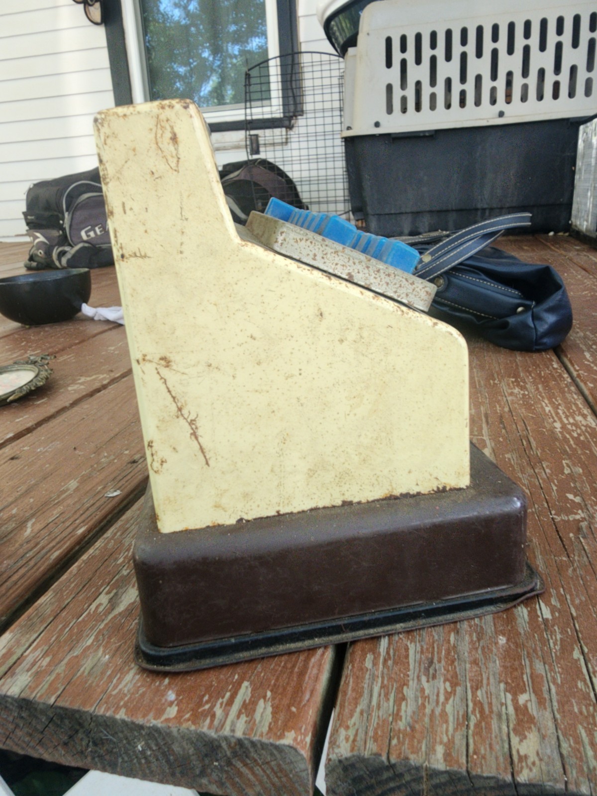 как выглядит Vintage Antique Durham Industries Metal Tin Toy Cash Register. Japan, Works фото