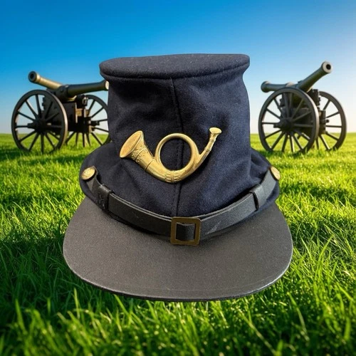 Civil War Union Infantry Kepi Hat Size L Blue Wool Forage Cap Repro Reenactment