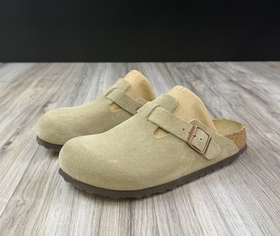 Birkenstock Boston Taupe Casual Suede Clog Womens 8 Mens 6 EU 39