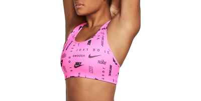 nike women's swoosh logo printed sports bra