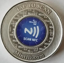 1 oz Silver MintID AES-128 Bit Encrypted NFC Microchip Buffalo Round BU GEM new