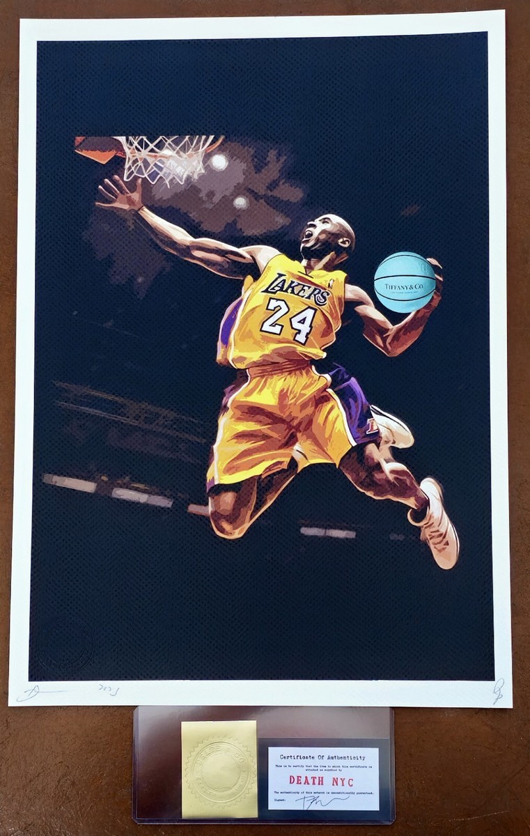 DEATH NYC 世界限定100枚 Kobe Bryant ×Tiffany Kobe Bryant Tiffany Basketball Death NYC Signed Graffiti Pop