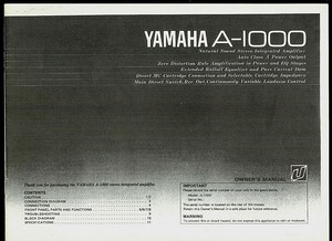 Yamaha A 1000 Stereo Integrated Amplifier Amp Factory Owner S Instruction Manual Ebay