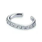 Women's 925 Silver 0.22 Ct Round Cut Real Moissanite Ear Cuff Earrings