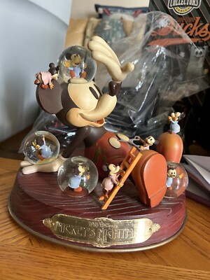 Walt Disney Mickey Mouse Snow Globe Music Box Mickey's Nightmare