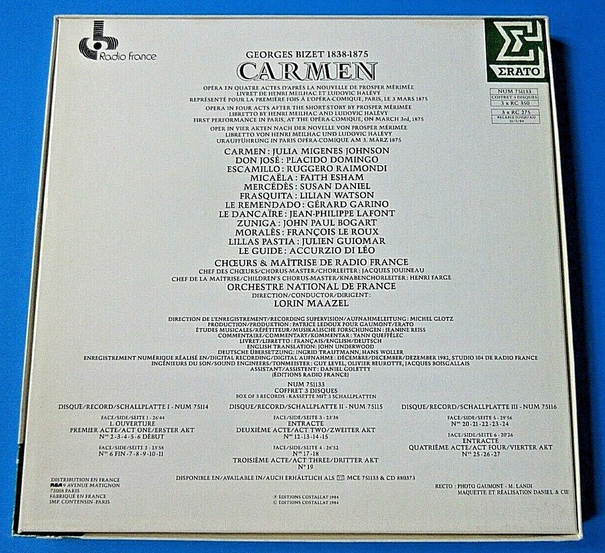 Bizet Carmen - Julia Migenes Johnson, Placido Domingo, Lorin
