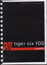 SAME "Tiger Six 105" Export Tractor Operating and Maintenance Manual Book