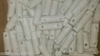 100 WHITE NYLON DOG BONE DIPOLE END INSULATORS. 3 INCHES LONG USA MADE QUALITY