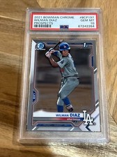 2021 Topps Bowman Chrome Wilman Diaz #BCP-197 1st Bowman PSA 10 Dodgers