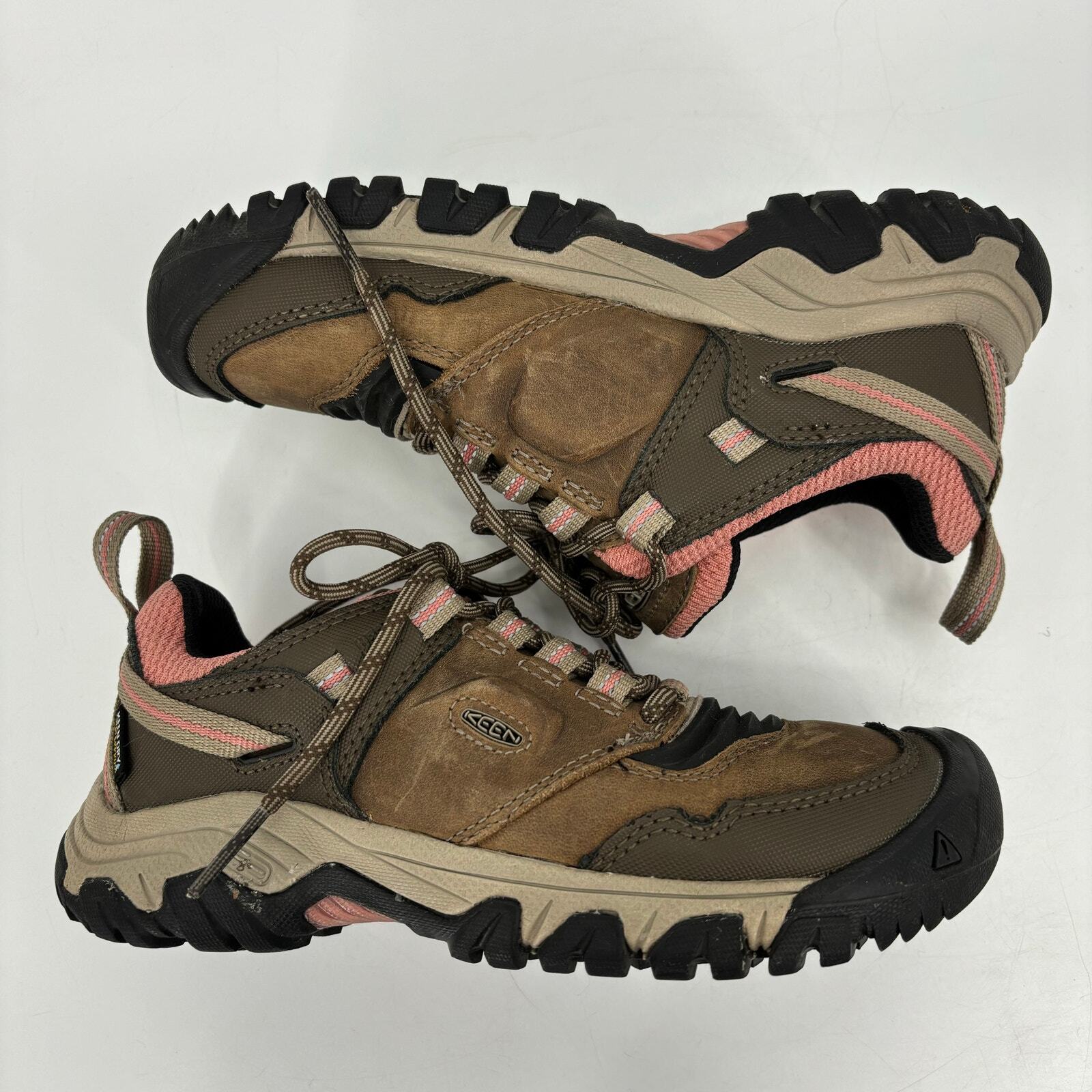 Scarpe da trekking impermeabili Keen Ridge Flex pelle scamosciata marroni taglia 6