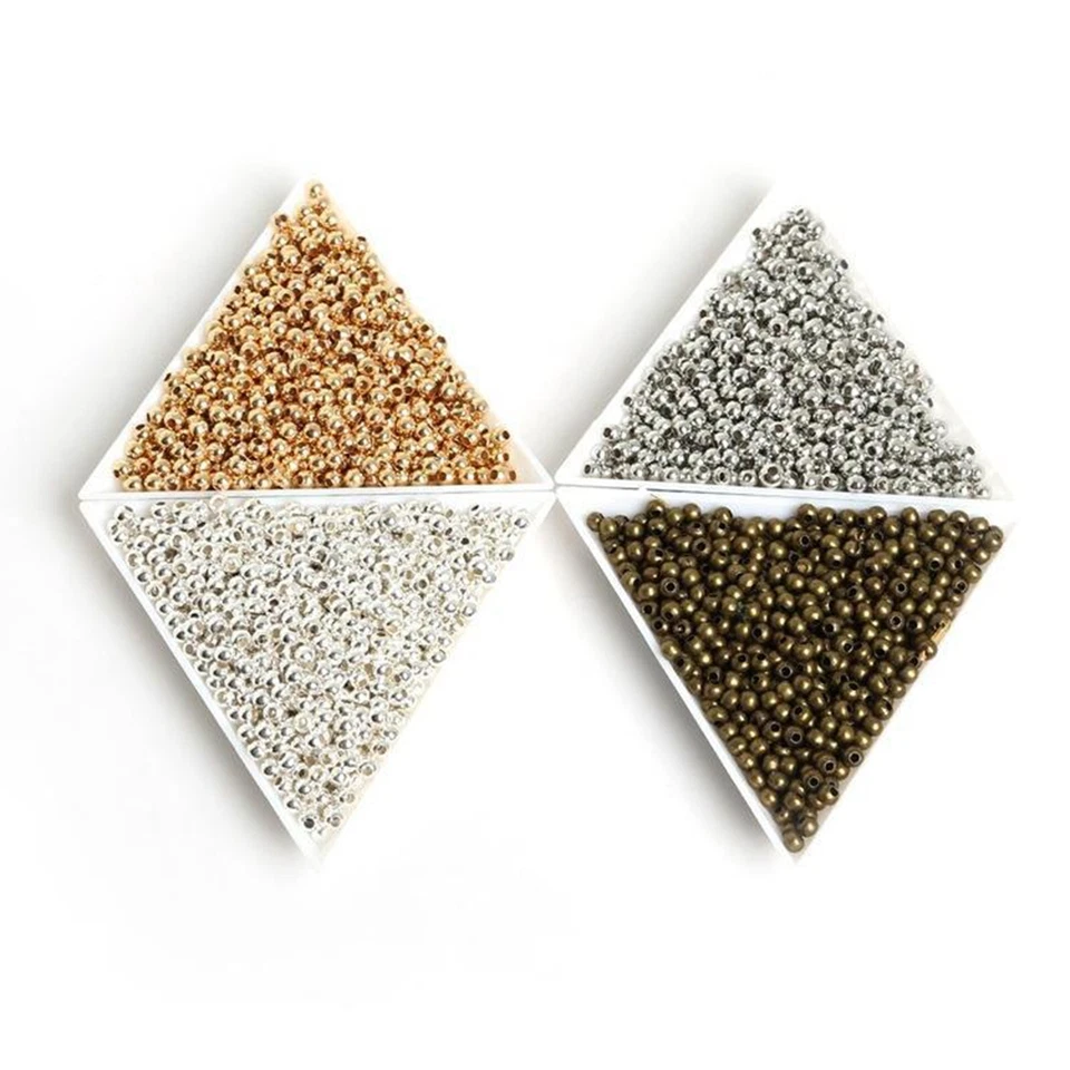 500 Pcs Metal Small Round Beads 4.0mm Mini Smooth Ball Spacer Jewelry Finding - Image 3 of 4