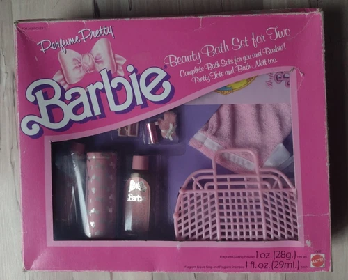 Vintage BARBIE 1987 PERFUME PRETTY Bath Set FOR TWO, UNOPENED #5560