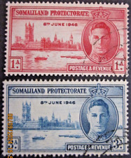 SOMALILAND PROTECTORATE ~ S.G 117-118 ~ 1946 VICTORY STAMPS OMNIBUS ~ VFU #04803