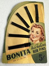 Bonita Hair Fashions Bobby Pins Package Original Box VTG 50's RARE Original Pin