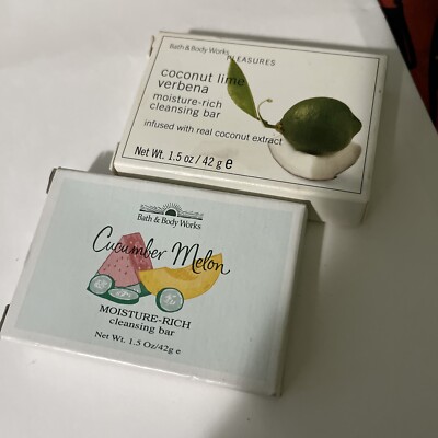 Bath & Body Works Moisture Rich Cleansing Bar Cucumber Melon 1.5oz Coconut Lime