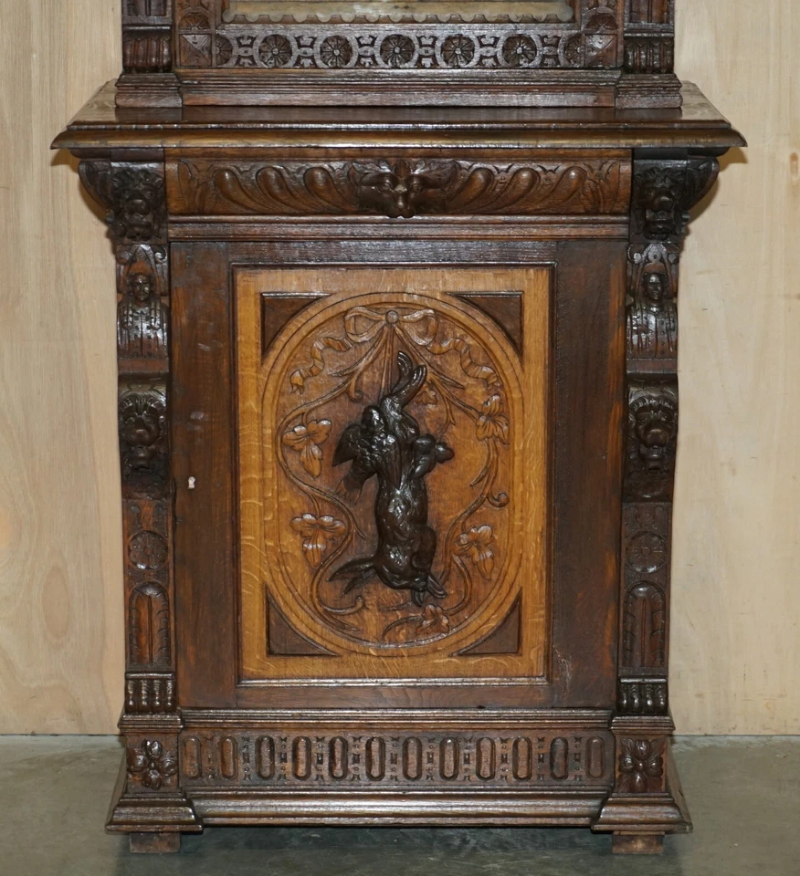 PAR DE LIBRERÍAS ANTIGUAS VICTORIANAS 1880 CONTINENTALES RENACIMIENTO GÓTICO JACOBEO Foto 4 de 4