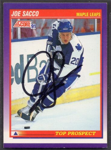 1991-92 Score #319 Joe Sacco Toronto Maple Leafs Autographed Rookie Card - Imagen 1 de 1