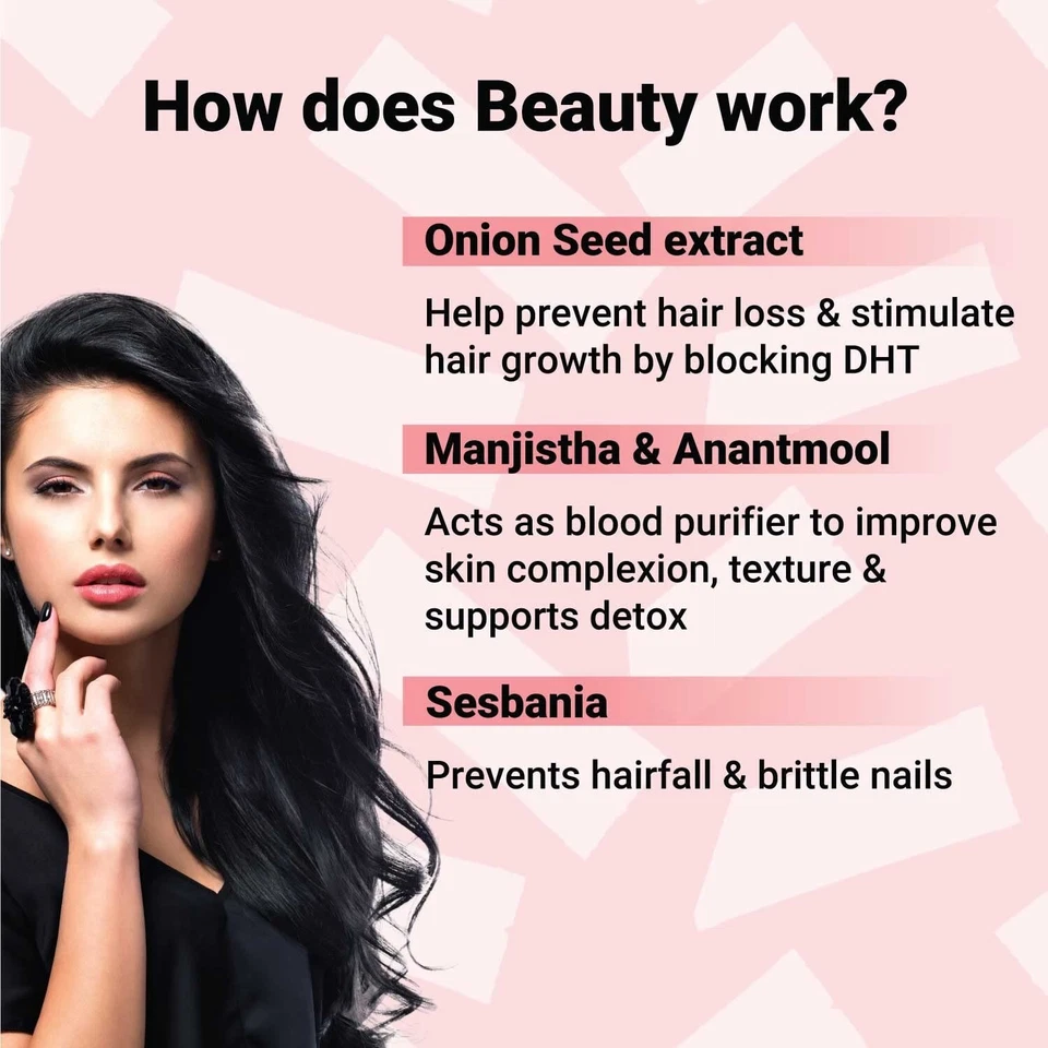 Cureveda Beauty supplement for Hair, Skin and Nails For Women : 30 Sachets - Image 3 of 4