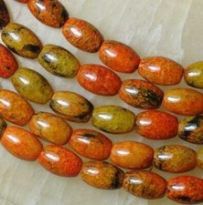 8x12mm Natural Yellow Azurite Chrysocolla Rice-shaped Gemstone Loose Beads 15''