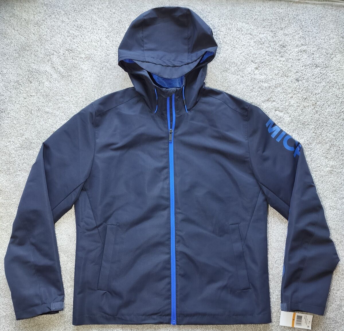 Michael Kors Men's Size S/M Arm Sleeve Logo Hooded Full Zip Michael Kors Men's Size S/M Arm Sleeve Logo Hooded Full Zip