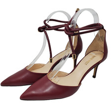 Nine West Burgundy Millenio Adjustable Strap Leather Pump Size 6M