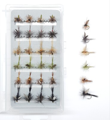 Winged Dry Flies / x24 Handy Box Selection Trout Fishing Fly
