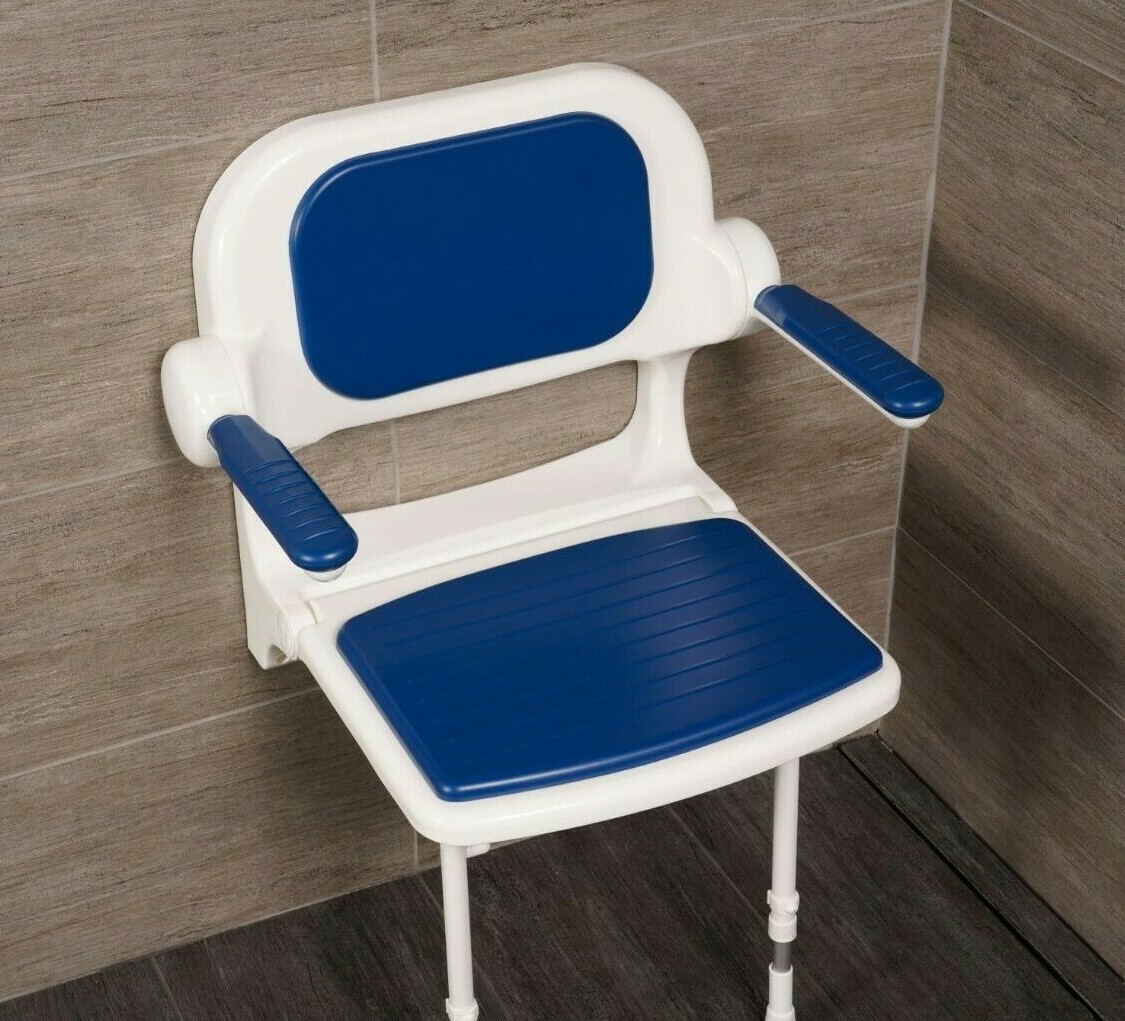 AKW 2000 Series FoldUp Shower Seat, Adjustable Wall Mounted, Padded