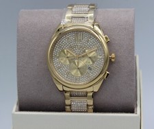New Authentic Michael Kors Runway Janelle Gold Crystals MK Women's MK7097 Watch