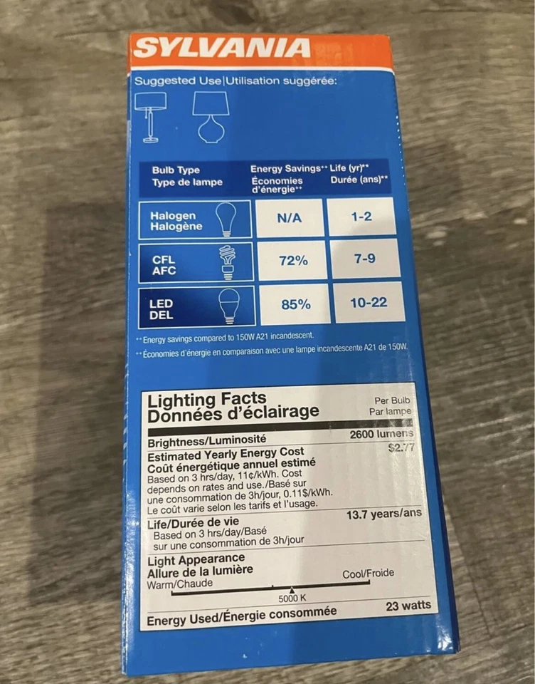Lot of 2 Brand New Dimmable Sylvania 150w LED A21 Lightbulbs 💡INDOOR/OUTDOOR - Image 3 of 4