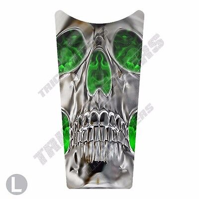 Custom Gas Tank Dash Console Insert Decal for 87-07 Harley Touring GREEN SKULL