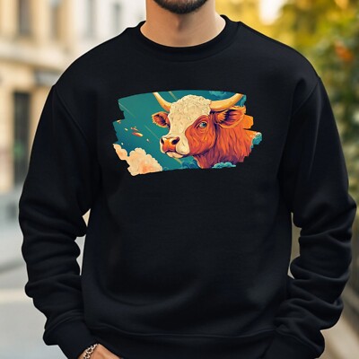 Cow Anime Style Sweatshirt Cosy and Perfect for Any Occasion S to 4XL